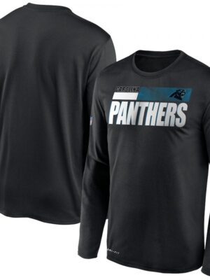 Men's Carolina Panthers 2020 Black Sideline Impact Legend Performance Long Sleeve T-Shirt