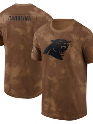 Men's Carolina Panthers 2023 Brown Salute To Service Sideline T-Shirt