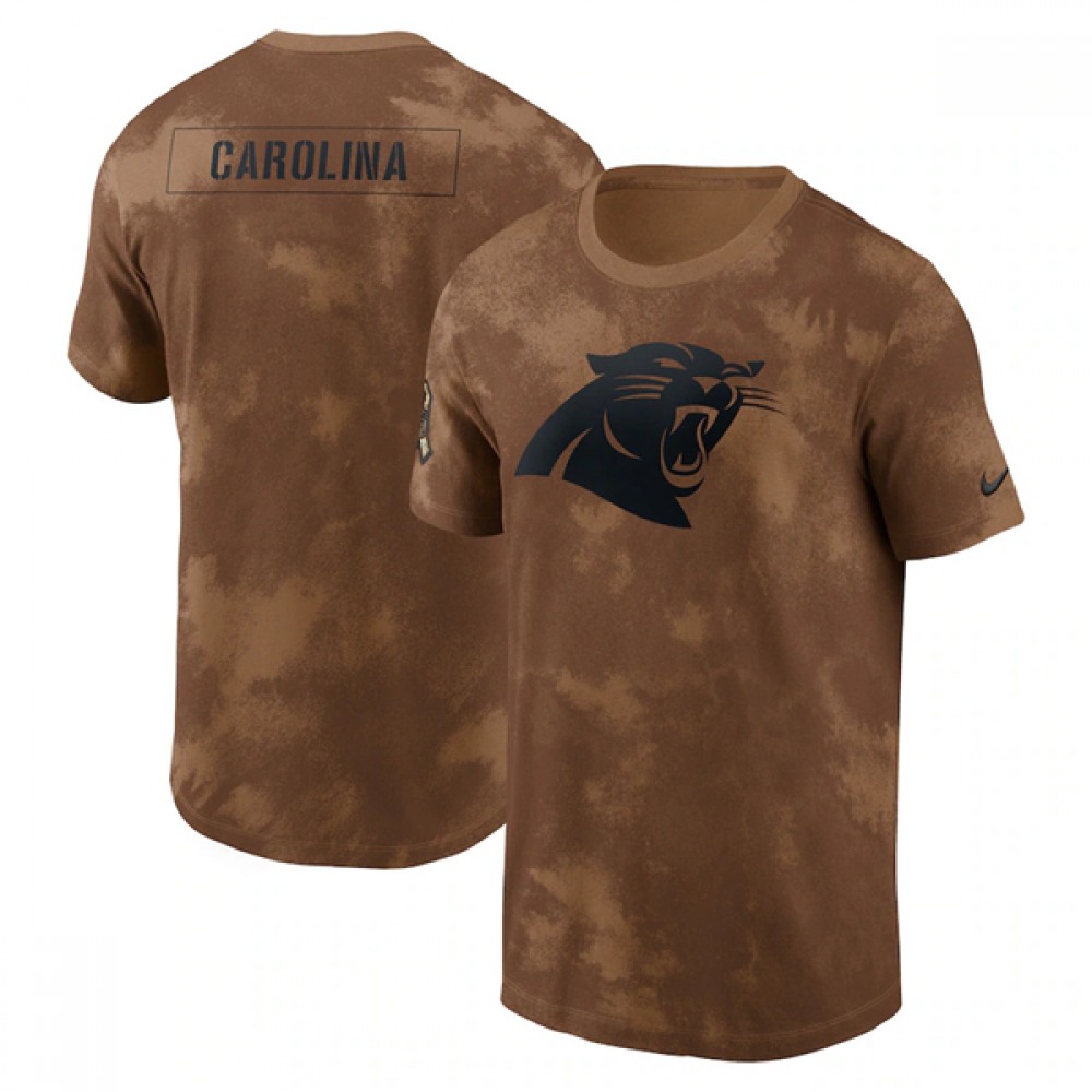 Men’s Carolina Panthers 2023 Brown Salute To Service Sideline T-Shirt