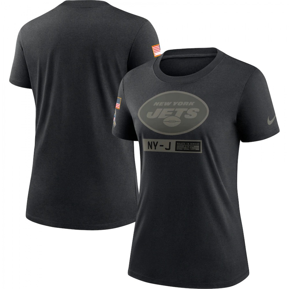 Women’s New York Jets 2020 Black Salute To Service Performance T-Shirt (Run Small)