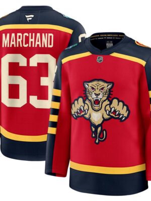 Men's Florida Panthers #63 Brad Marchand Red NHL 2026 Winter Classic Premium Jersey