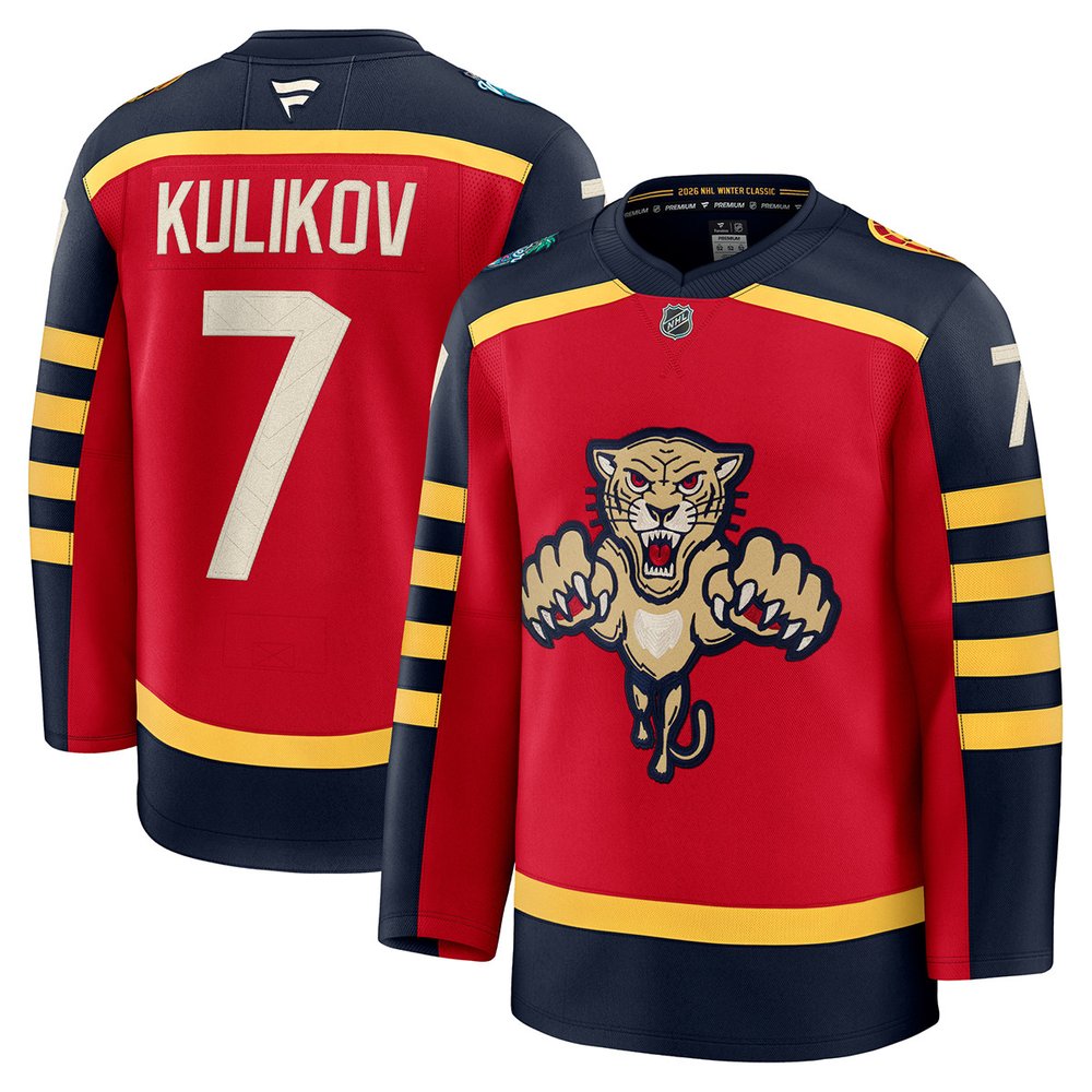 Men’s Florida Panthers #7 Dmitry Kulikov Red NHL 2026 Winter Classic Premium Jersey