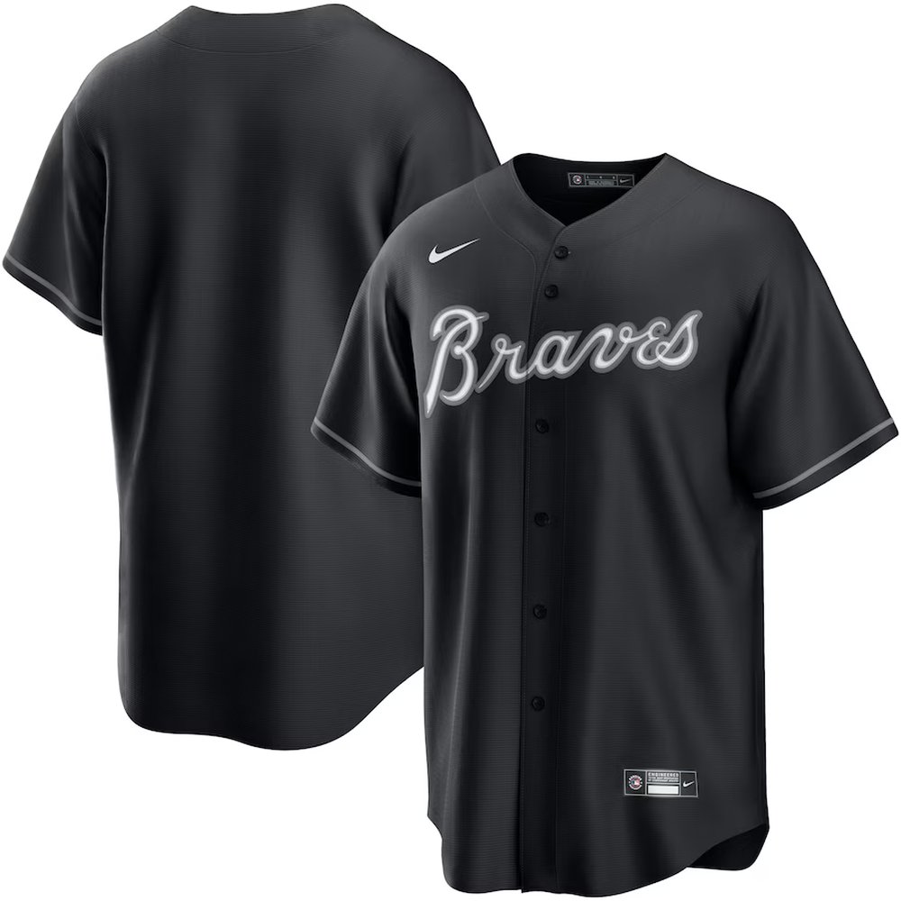 Youth Atlanta Braves Nike Black Lights Out Replica Jersey