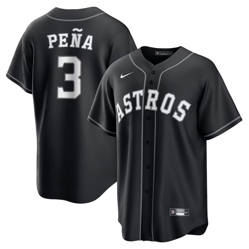 Youth Houston Astros #3 Jeremy Pena Nike Black Lights Out Replica Player Jersey