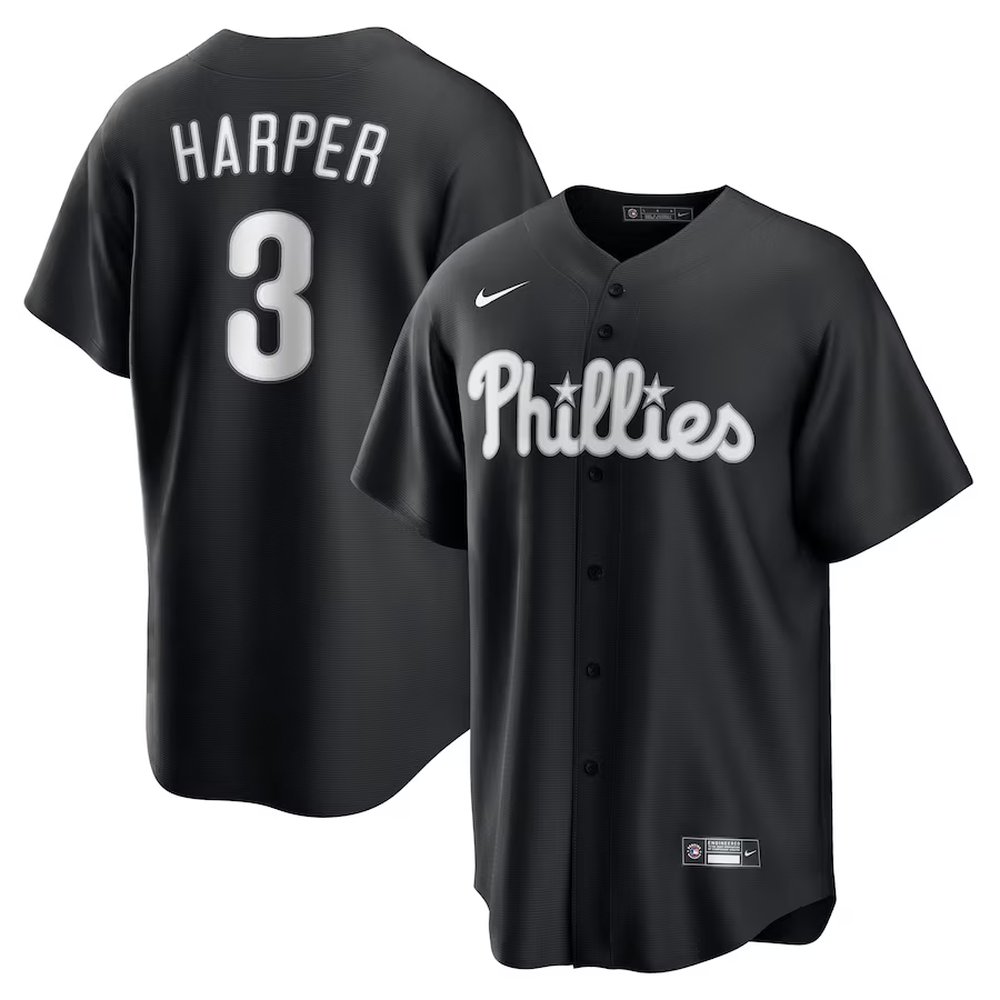 Youth Philadelphia Phillies #3 Bryce Harper Nike Black Lights Out Replica Player Jersey