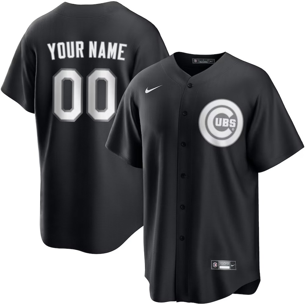 Youth Chicago Cubs Nike Custom Black Lights Out Replica Jersey
