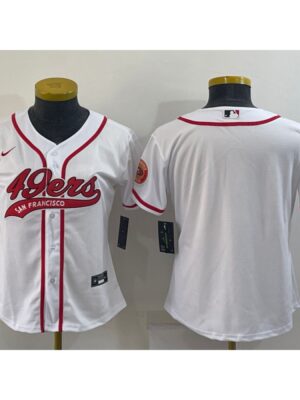 Youth San Francisco 49ers Blank White With Patch Cool Base Stitched Baseball Jersey