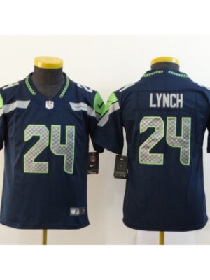 Youth Seattle Seahawks #24 Marshawn Lynch Navy Vapor Untouchable L Limited Stitched NFL Jersey