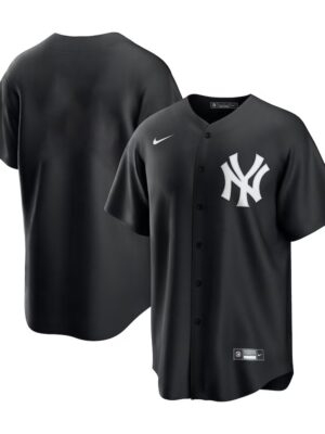 Men's New York Yankees Nike Blank Black Lights Out Replica Jersey