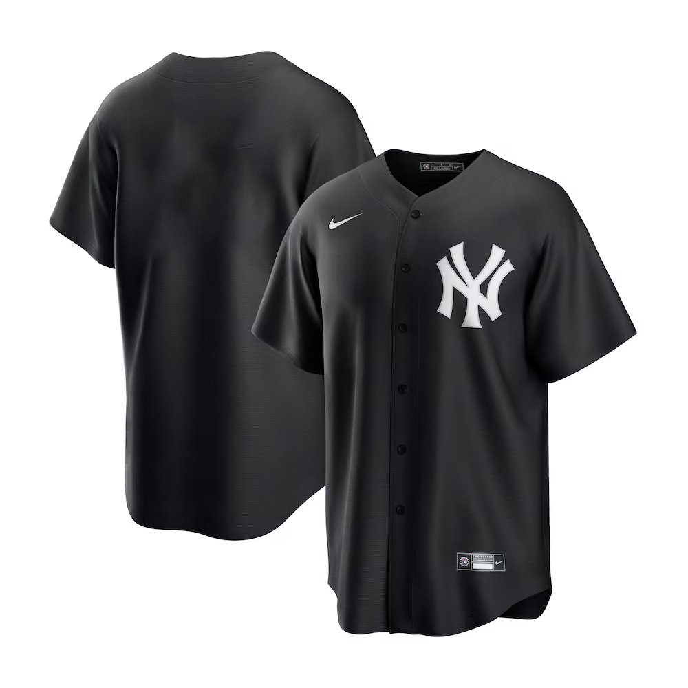 Men’s New York Yankees Nike Blank Black Lights Out Replica Jersey