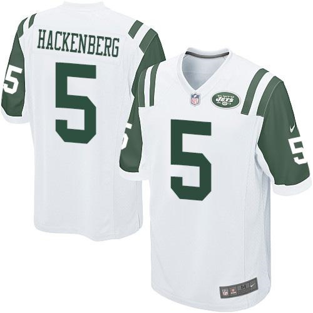 Jets #5 Christian Hackenberg White Youth Stitched NFL Elite Jersey