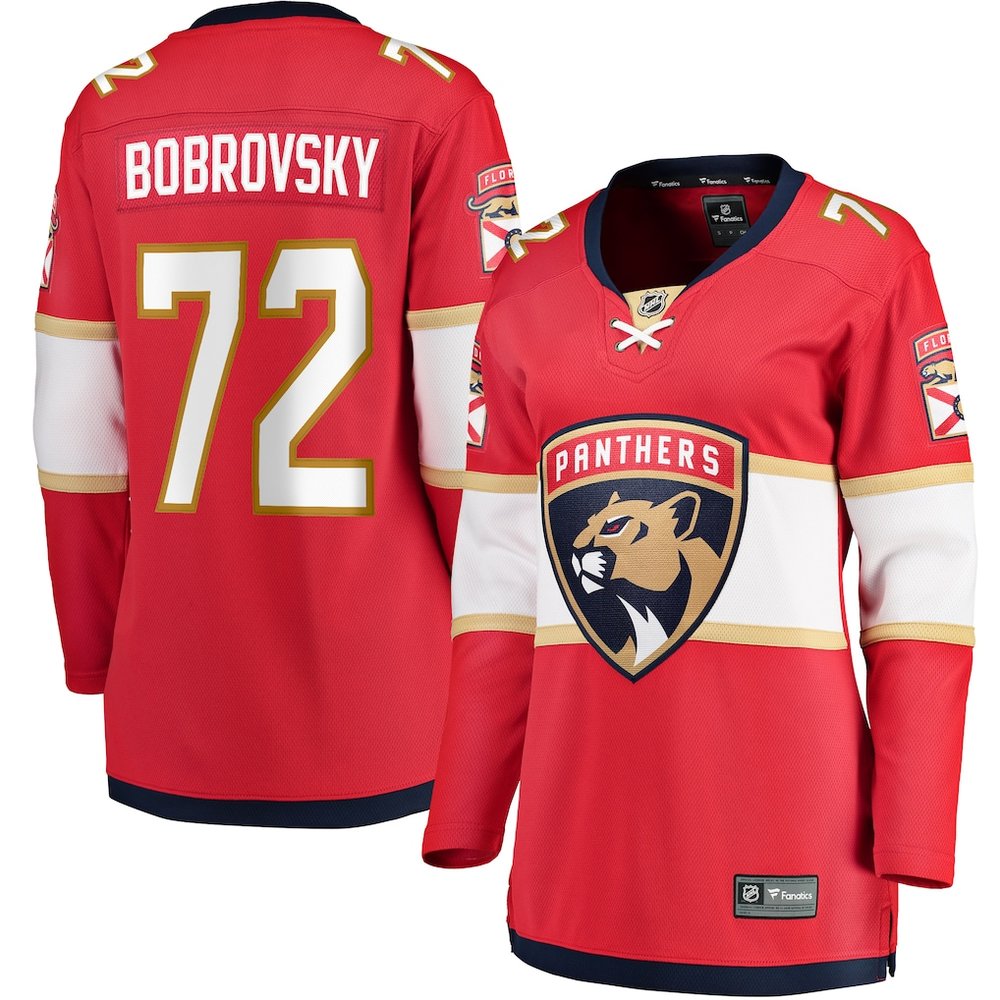 Women’s Florida Panthers #72 Sergei Bobrovsky Red Home Jersey