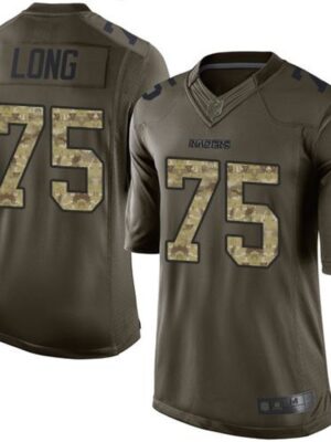 Raiders #75 Howie Long Green Youth Stitched NFL Limited Salute to Service Jersey