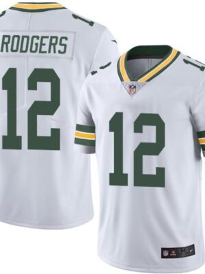 Packers #12 Aaron Rodgers White Youth Stitched NFL Limited Rush Jersey