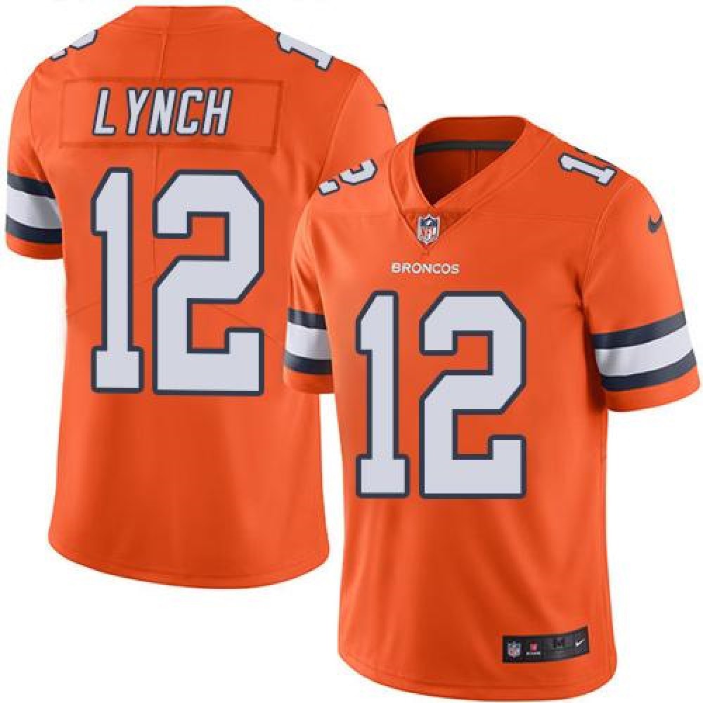 Broncos #12 Paxton Lynch Orange Youth Stitched NFL Limited Rush Jersey