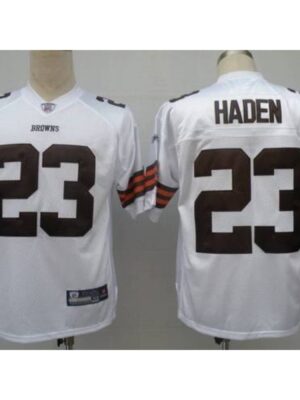 Browns #23 Joe Haden White Stitched Youth NFL Jersey