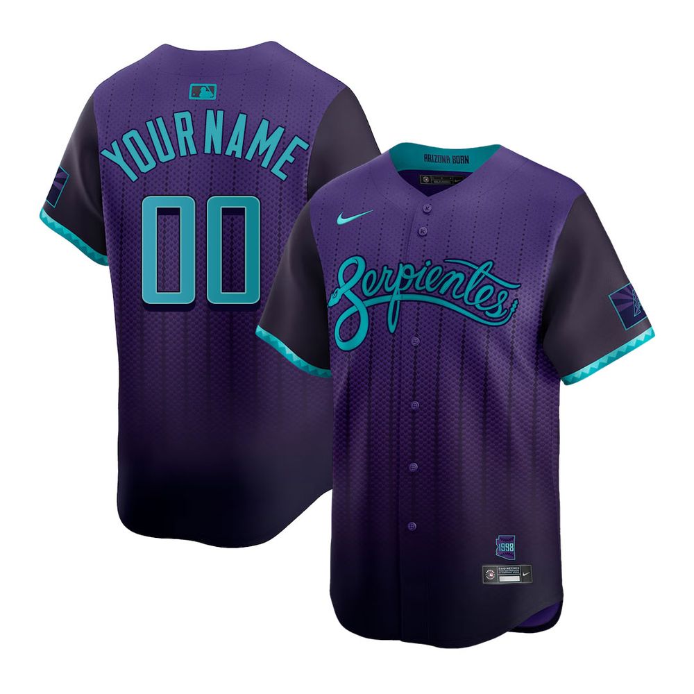 Men’s Arizona Diamondbacks Customized Nike Purple 2025 City Connect Limited Player Jersey
