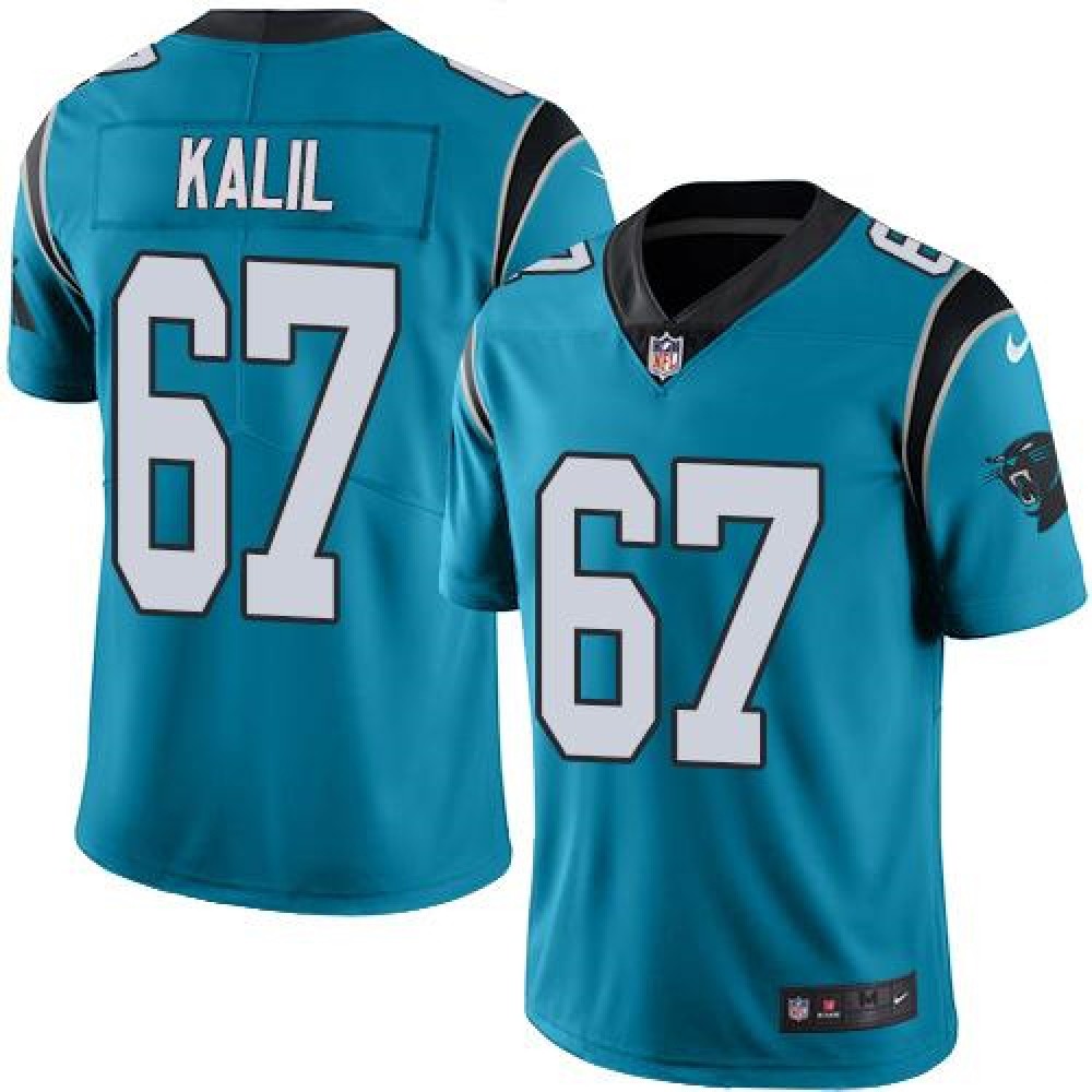 Panthers #67 Ryan Kalil Blue Youth Stitched NFL Limited Rush Jersey