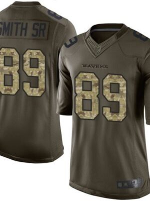 Ravens #89 Steve Smith Sr Green Youth Stitched NFL Limited Salute to Service Jersey