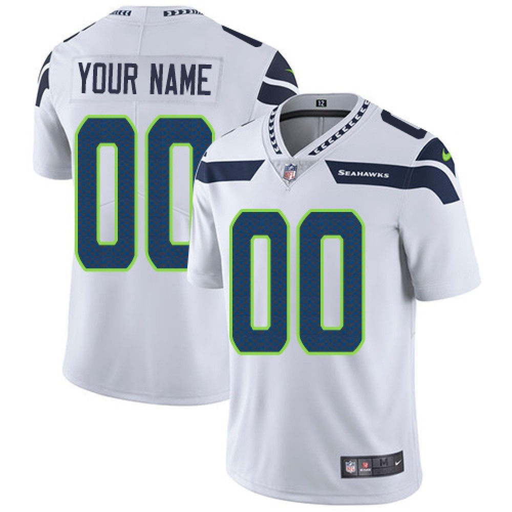 Men’s Seattle Seahawks Customized White Vapor Untouchable Limited Stitched NFL Jersey