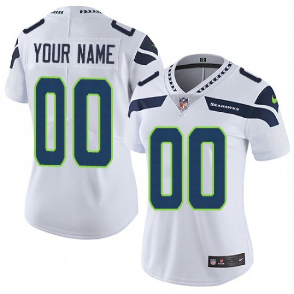 Women’s Seattle Seahawks Customized White Vapor Untouchable Limited Stitched NFL Jersey(Run Small)