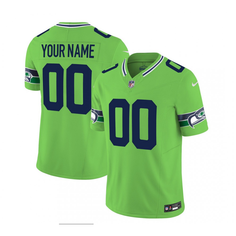 Men’s Seattle Seahawks Active Player Custom 2023 F.U.S.E. Green Limited Stitched Football Jersey