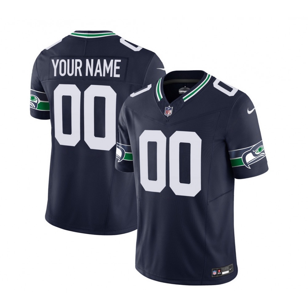 Men’s Seattle Seahawks Active Player Custom 2023 F.U.S.E. Navy Limited Stitched Football Jersey