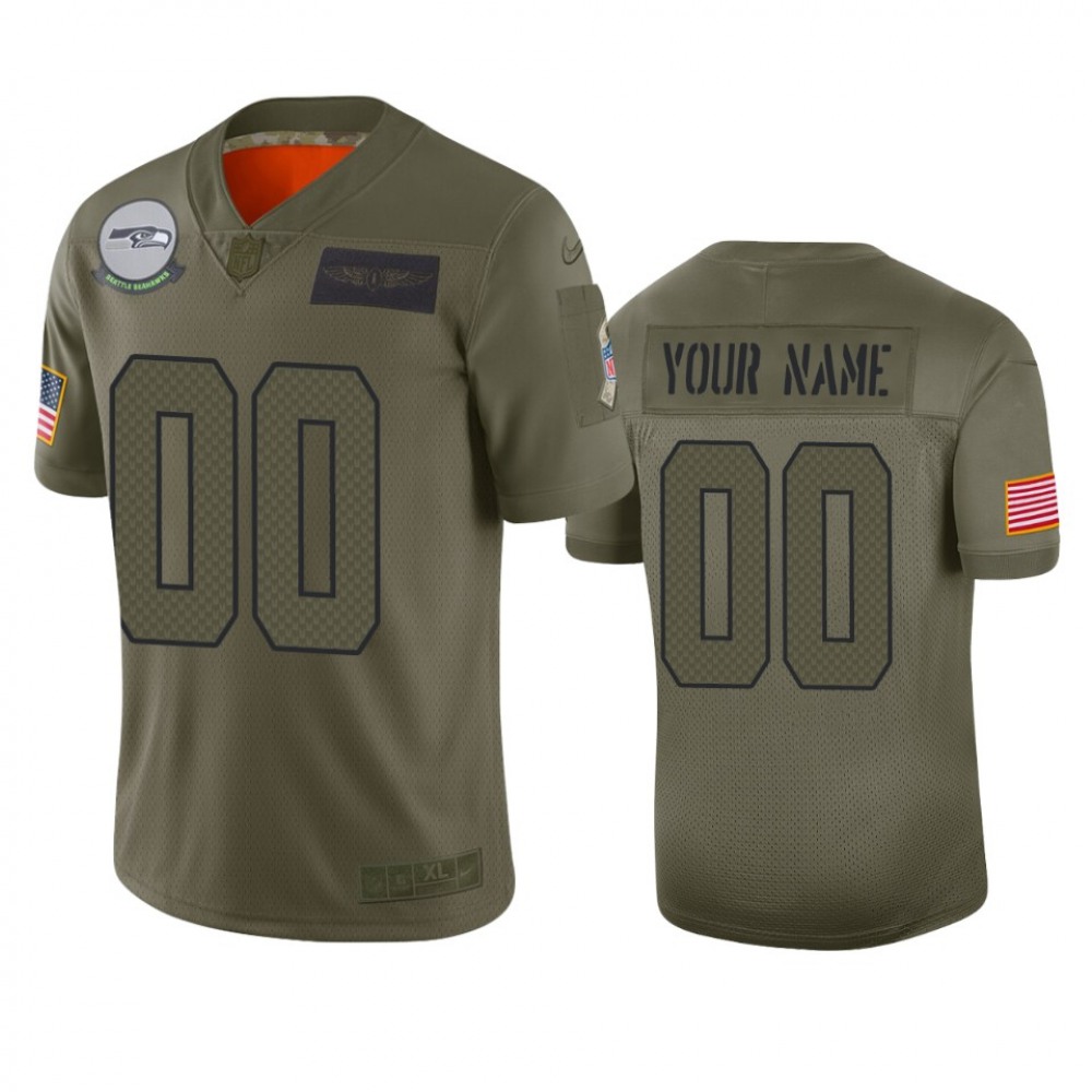Men’s Seattle Seahawks Customized 2019 Camo Salute To Service Limited Stitched NFL Jersey