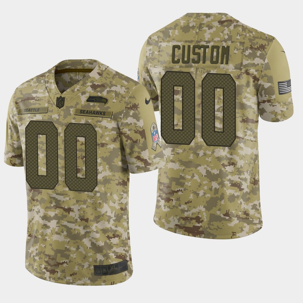 Men’s Seattle Seahawks Customized Camo Salute To Service Limited Stitched NFL Jersey