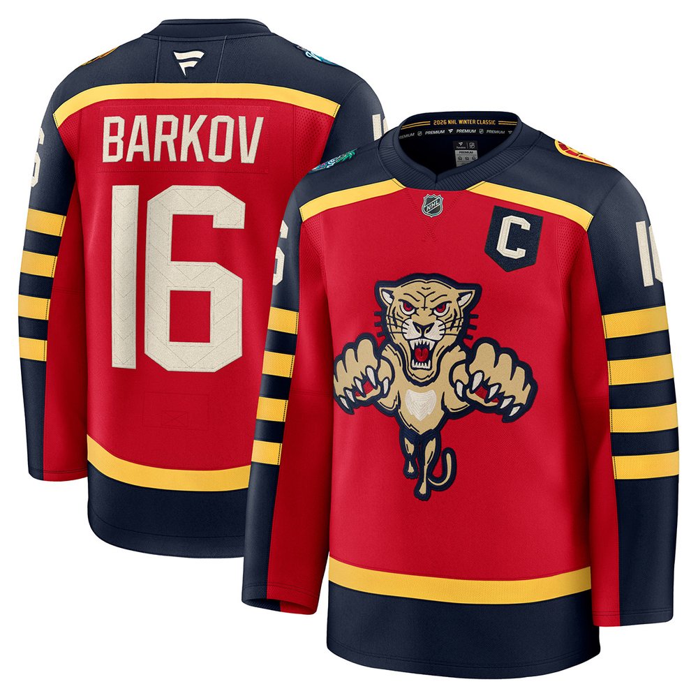 Men’s Florida Panthers #16 Aleksander Barkov Red NHL 2026 Winter Classic Premium Jersey