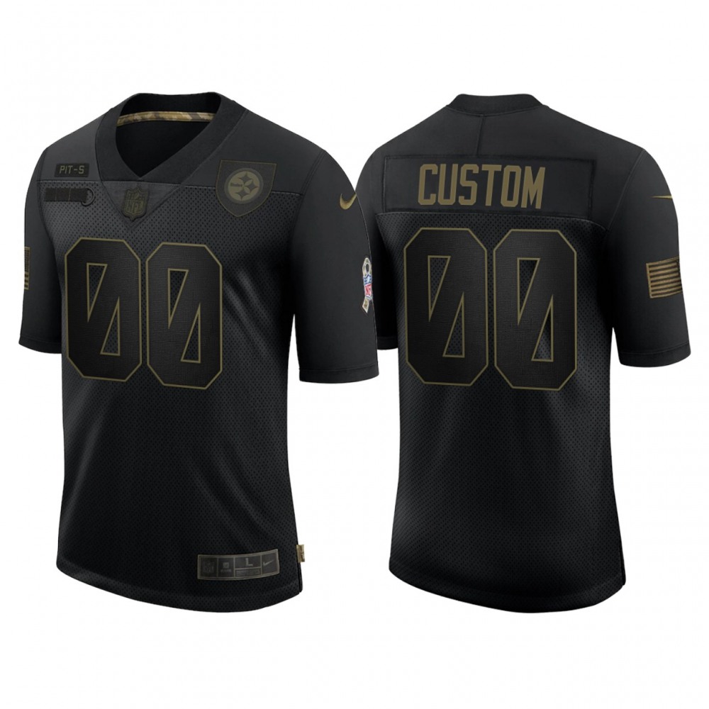 Men’s Pittsburgh Steelers ACTIVE PLAYER Custom 2020 Black Salute To Service Limited Stitched Jersey