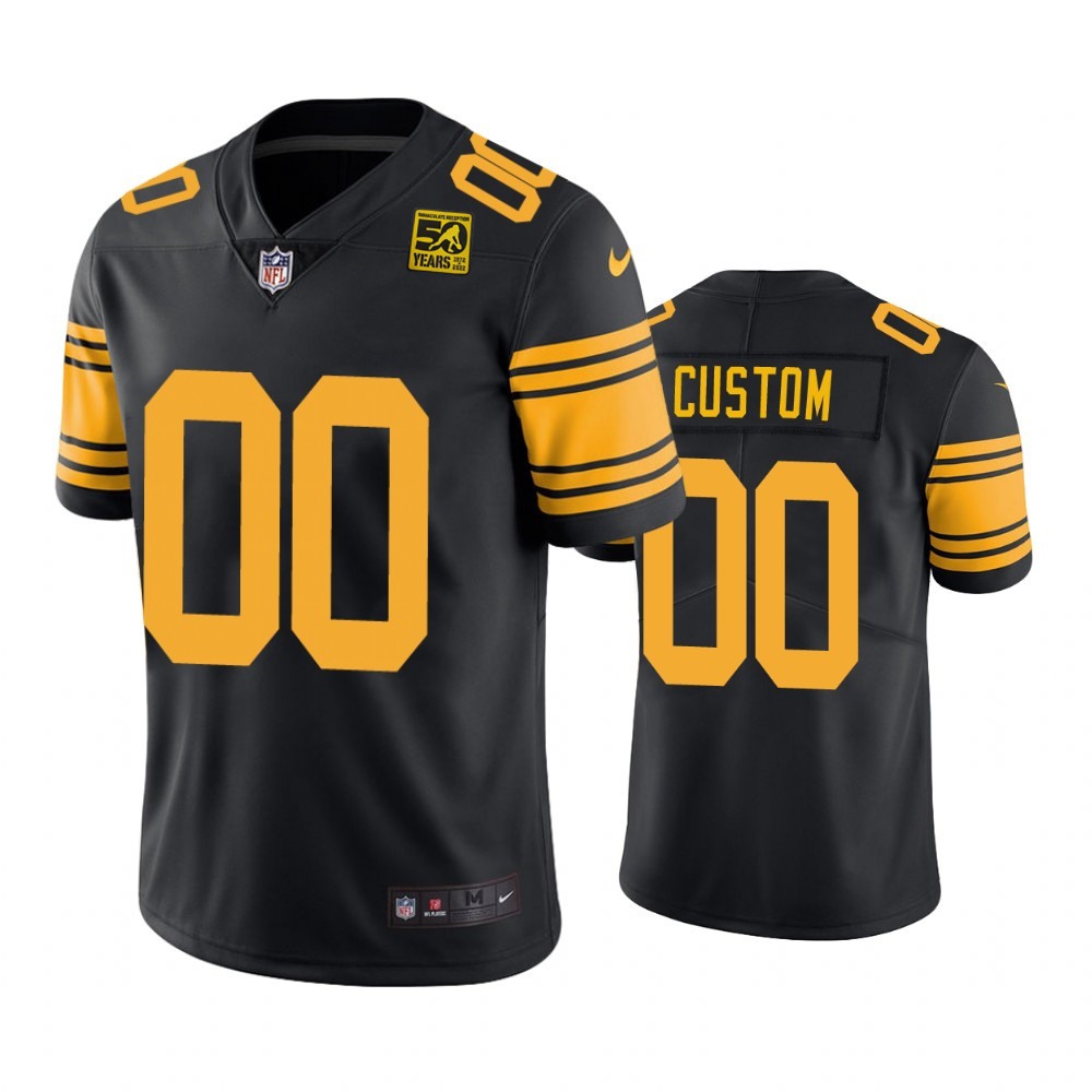 Men’s Pittsburgh Steelers Active Player Custom Black 2023 Color Rush 50th Anniversary Limited Jersey