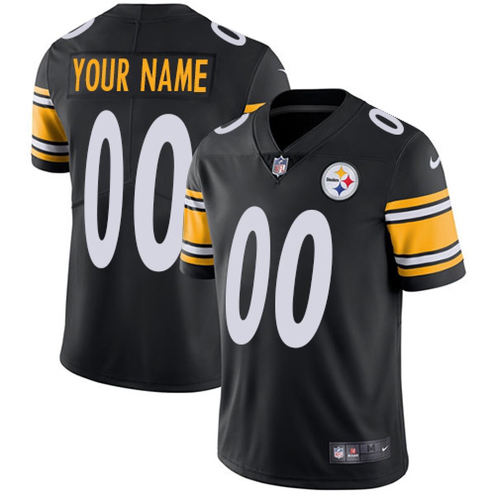 Men’s Pittsburgh Steelers Customized Black Team Color Vapor Untouchable NFL Stitched Limited Jersey