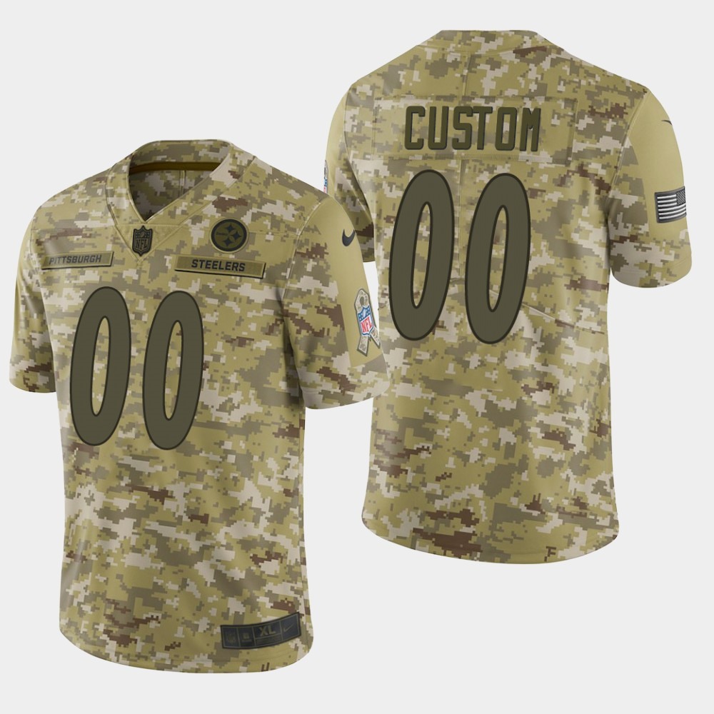 Men’s Pittsburgh Steelers Customized Camo Salute To Service NFL Stitched Limited Jersey