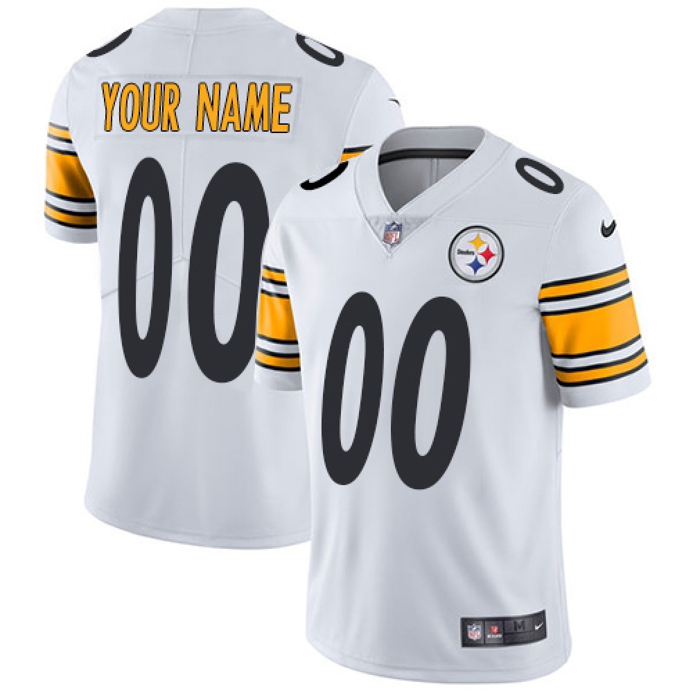 Men’s Pittsburgh Steelers Customized White Vapor Untouchable NFL Stitched Limited Jersey