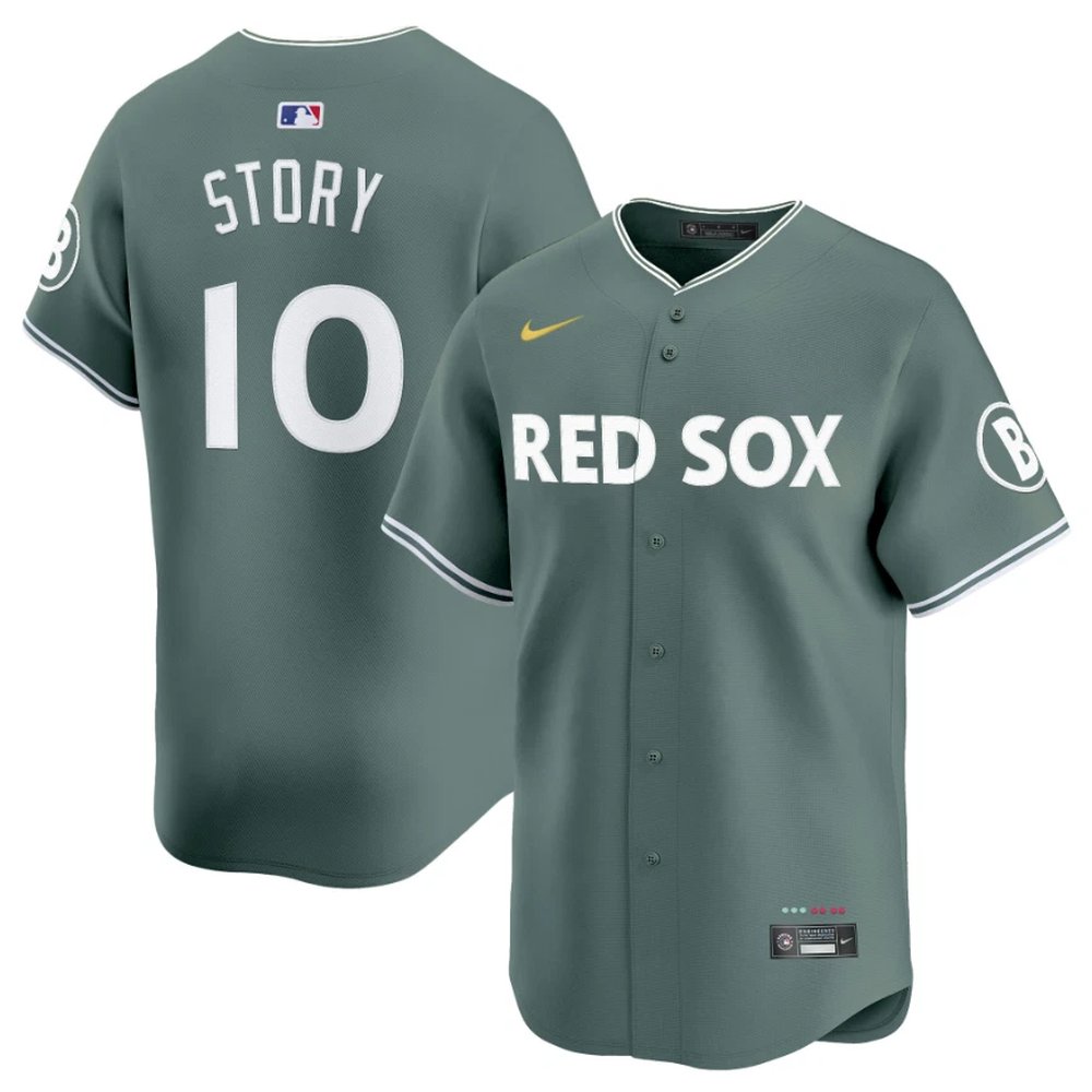 Men’s Boston Red Sox #10 Trevor Story Nike Green 2025 City Connect Limited Player Jersey