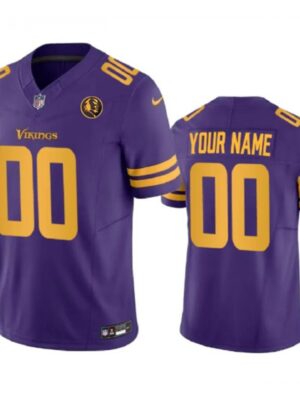 Men's Minnesota Vikings Active Player Custom Purple 2023 F.U.S.E. With John Madden Patch Color Rush Limited Stitched Football Jersey