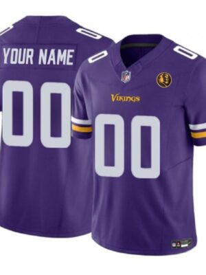 Men's Minnesota Vikings Active Player Custom Purple 2023 F.U.S.E. With John Madden Patch Vapor Limited Stitched Football Jersey