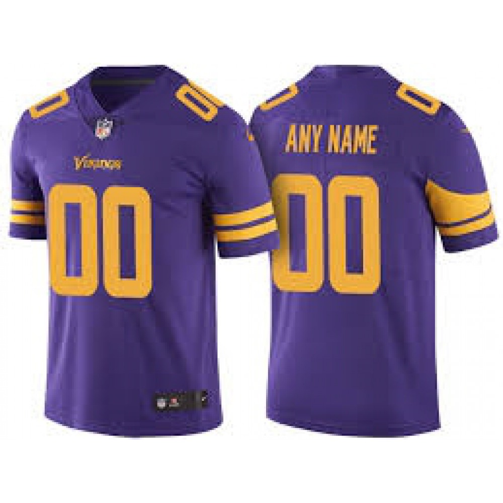 Men’s Minnesota Vikings Customized Purple Color Rush NFL Stitched Limited Jersey