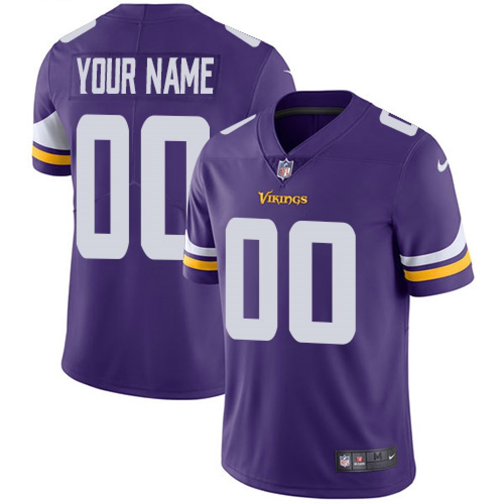Men’s Minnesota Vikings Customized Purple Team Color Vapor Untouchable NFL Stitched Limited Jersey