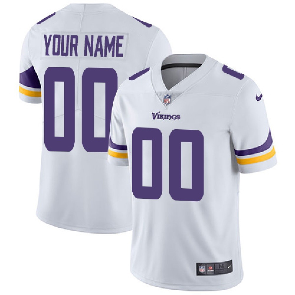 Men’s Minnesota Vikings Customized White Vapor Untouchable NFL Stitched Limited Jersey