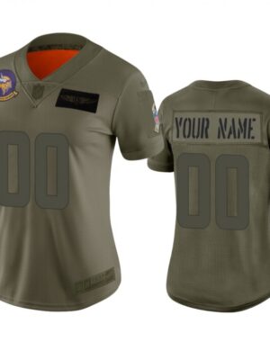 Women's Minnesota Vikings Customized 2019 Camo Salute To Service NFL Stitched Limited Jersey(Run Small