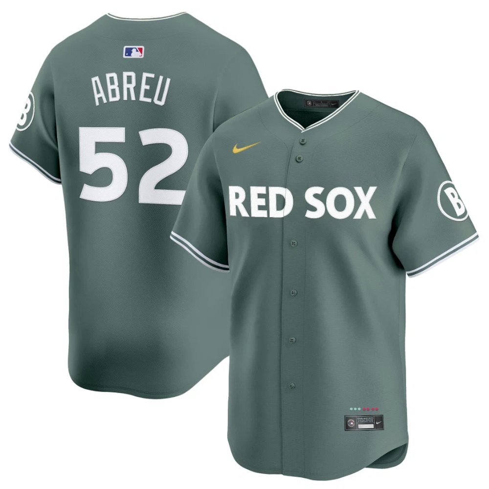 Men’s Boston Red Sox #52 Wilyer Abreu Nike Green 2025 City Connect Limited Player Jersey
