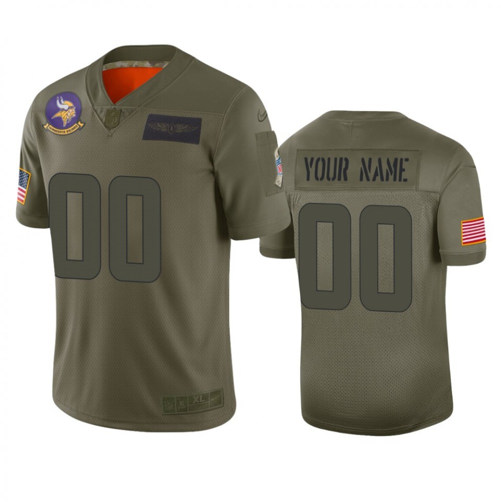 Men’s Minnesota Vikings Customized 2019 Camo Salute To Service NFL Stitched Limited Jersey