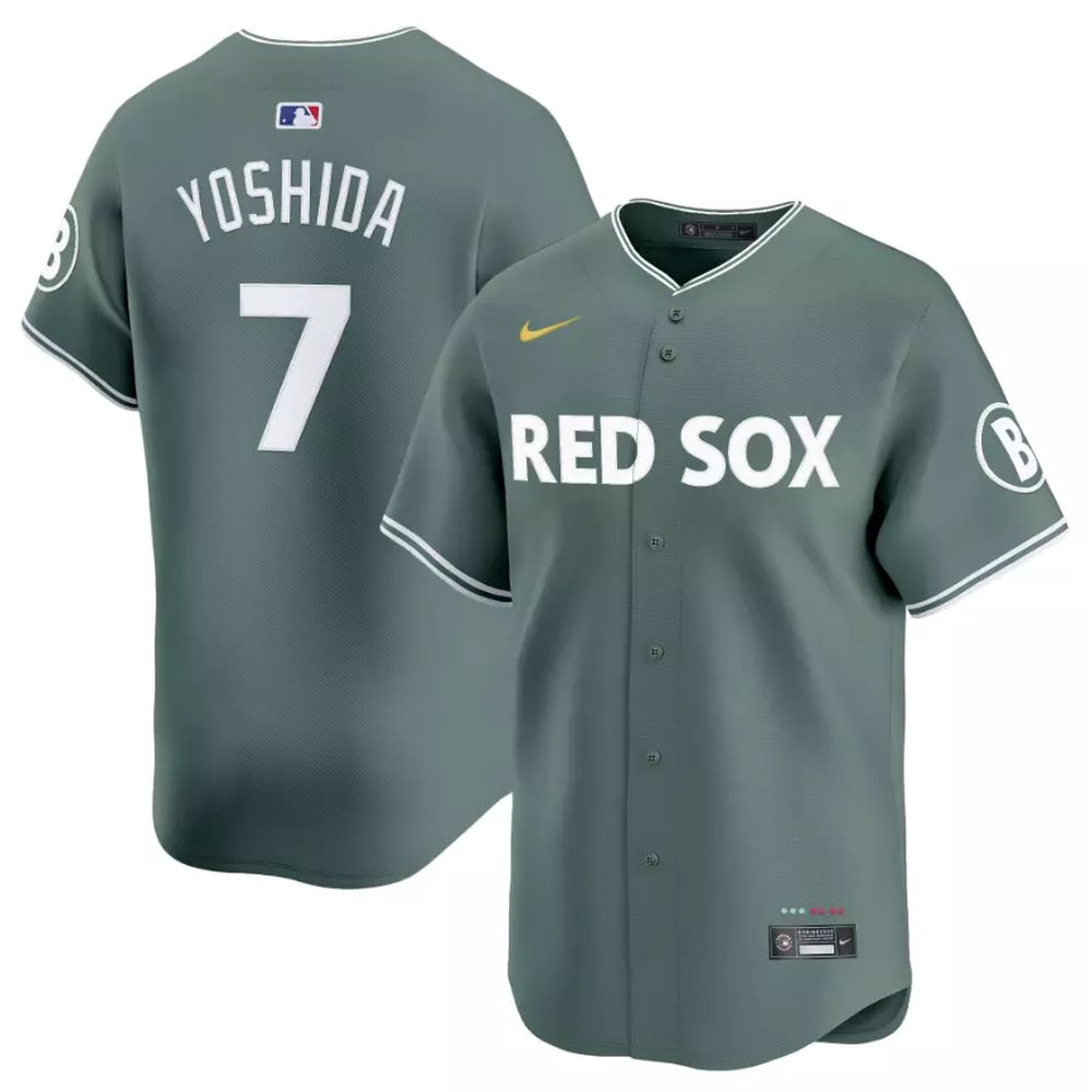 Men’s Boston Red Sox #7 Masataka Yoshida Nike Green 2025 City Connect Limited Player Jersey