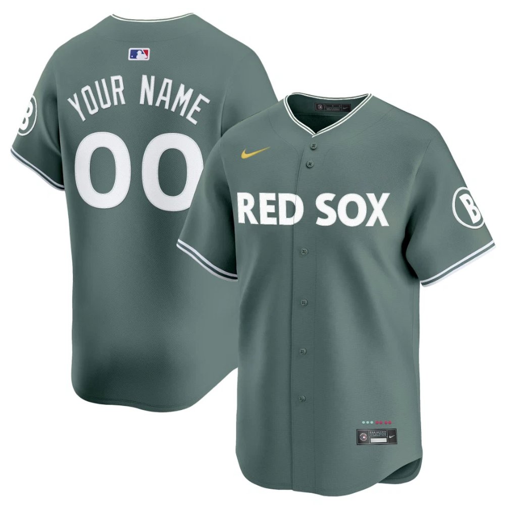 Men’s Boston Red Sox Custom Nike Green 2025 City Connect Elite Player Jersey