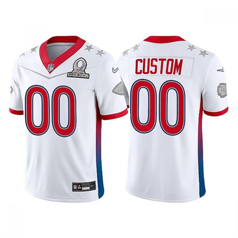 Men’s Kansas City Chiefs ACTIVE PLAYER Custom 2022 White Pro Bowl Stitched Jersey