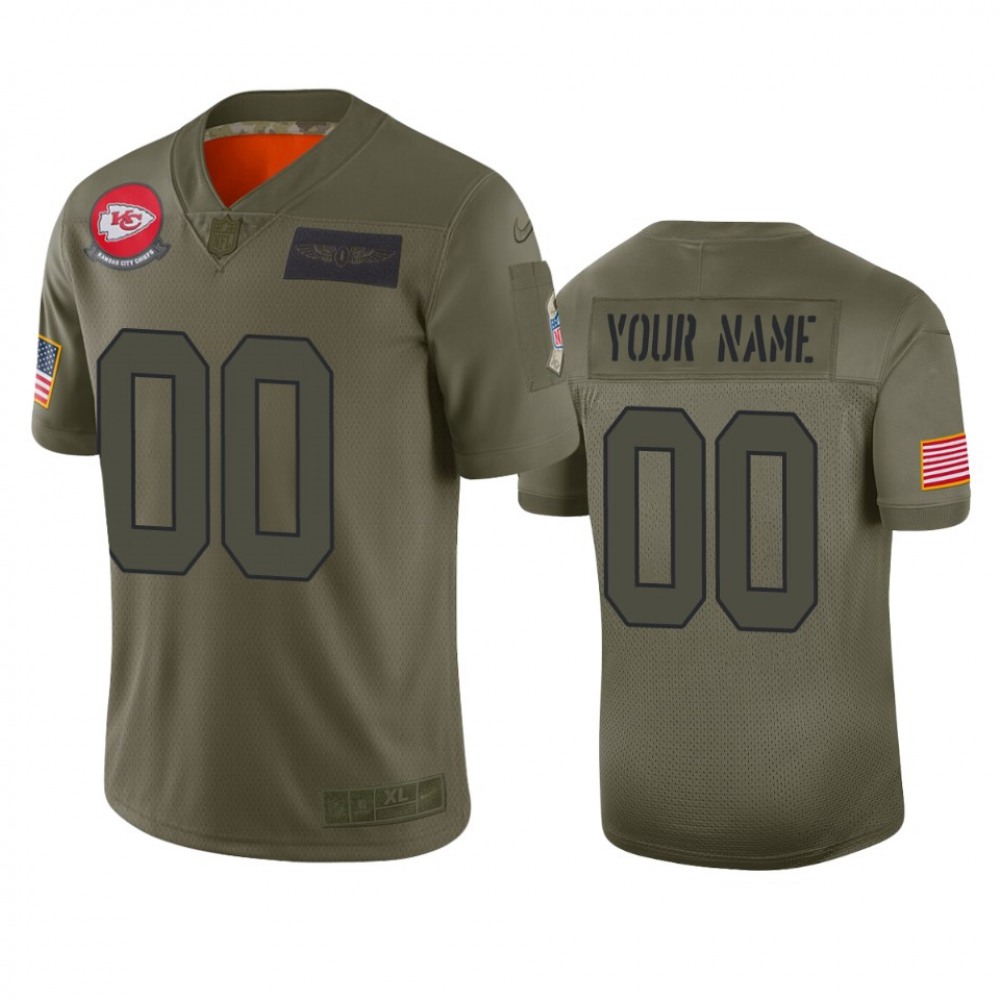 Men’s Kansas City Chiefs Customized 2019 Camo Salute To Service NFL Stitched Limited Jersey