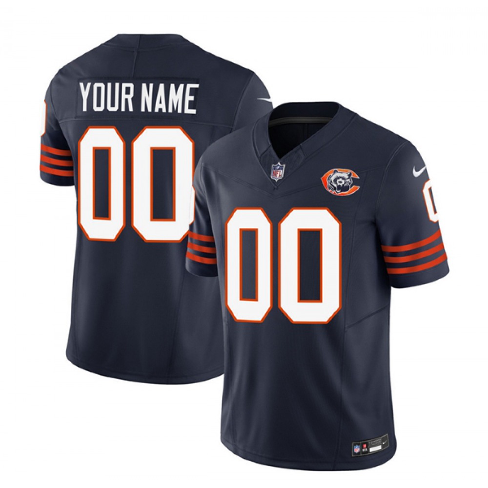 Men’s Chicago Bears Active Player Custom 2023 F.U.S.E. Navy Throwback Limited Stitched Football Jersey