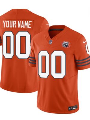 Men's Chicago Bears Active Player Custom 2023 F.U.S.E. Orange Throwback Limited Stitched Football Jersey